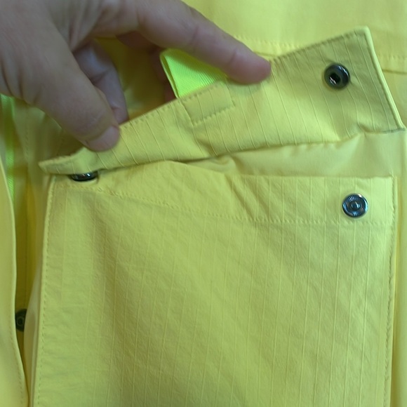 Women’s SP T by Talbots zip up hooded jacket windbreaker Bright Yellow pockets - Picture 4 of 12